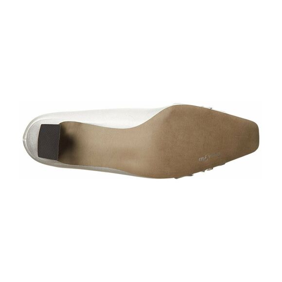 Easy Street Women Waive Classic Kitten Pump Heels Size US 9M Silver Satin - Picture 6 of 6